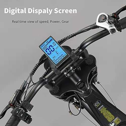 BreezeRider 20" Fat Tire Electric Bike for Adults 750W Brushless Motor 48V 15AH Removable Battery Ebike Commuter Electric Mountain Bike 7-Speed Dual Suspension