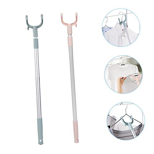 Alipis 2pcs Clothing Racks for Home Heavy Duty Hook Ceiling Hangers Clothesline Retractable Clothesline Outdoor Retractable Clothes Rods Adjustable Clothes Pole Extended Closet Pole Props