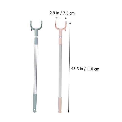 Alipis 2pcs Clothing Racks for Home Heavy Duty Hook Ceiling Hangers Clothesline Retractable Clothesline Outdoor Retractable Clothes Rods Adjustable Clothes Pole Extended Closet Pole Props