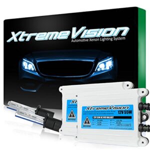 xtremevision 55w ac xenon hid bundle with slim ac ballast (1 pair) and h1 6000k - 6k light blue xenon bulb (1 pair)