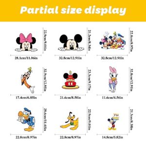 Gzkkkkx Cartoon Window Clings Decals,Party Removable Stickers for Glass Windows,Birthday Party Supplies Holiday Home Decorations (Mickey(8Sheets）), ZE073