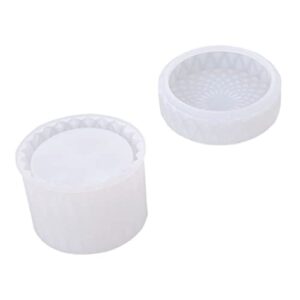 Beavorty 2 Pcs Jar Silicone Mold Small Containers Silicone Planter Mold Tray Mold Containers with Lids Trinket Tray Resin Candy Jar Molds Silicone DIY Mold Cosmetics Container Making Tool