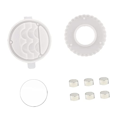 Beavorty 1 Set Eyelash Box Mold Round Silicone Molds Resin Molds Tray Round Mirror Tray Fake Eyelashes Box Resin False Eyelash Case Eyelashes Display Tray Resin Travel Disc Crystal White