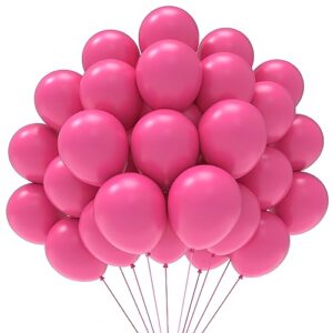 sharlity pink balloons, 100 pcs hot pink balloons 12 inch pink latex balloons for baby shower birthday valentine's day anniversary party decorations