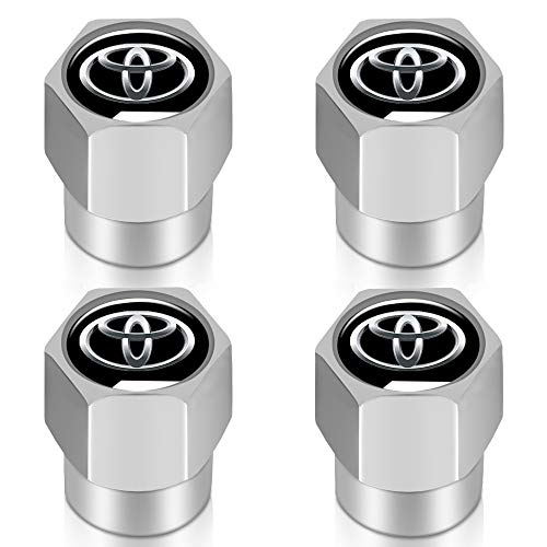 Tire Valve Stem Caps,Metal Air Valve Cap,Universal Stem Covers Compatible with Toyota Avalon Camry Prius Avalon Corolla RAV4 Highlander Styling Decoration Accessories,4 Pcs