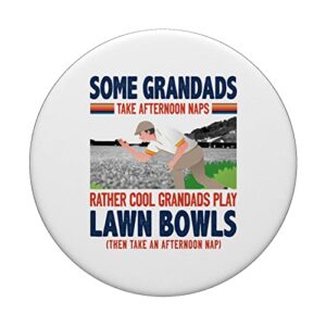 Lawn Bowls Idea For Grandad & Funny Mens Lawn Green Bowls PopSockets Swappable PopGrip