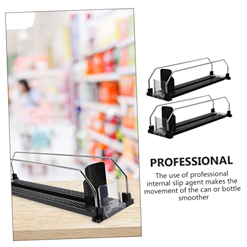 Refrigerator Beverage Shelf Drink Dispenser Fridge Organizer 2pcs Drink Pusher Air Curtain Cabinet Black Abs Freezer Vending Machine Beverage Dispenser Fridge Drink Pusher