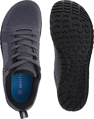 WHITIN Men's Trail Running Shoes Barefoot Minimalist Zero Drop Size Cross Training Walking Fitness Lightweight Outdoor Hiking Dark Grey 45