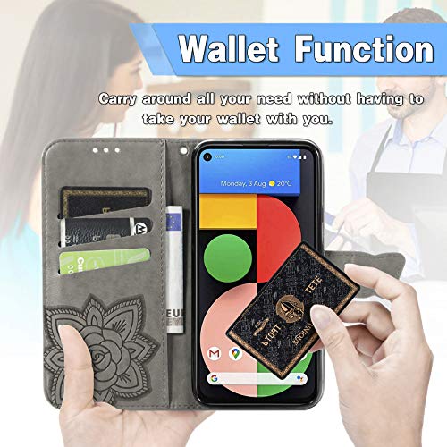 ONV Wallet Case for Oppo A17-1.5M Adjustable Strap Emboss Butterfly Flip Phone Case Card Slot Magnet Leather Shell Flip Stand Cover for Oppo A17 [ZS] -Grey