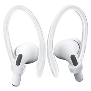 icarerspace 2 pairs airpods ear hooks for airpods pro 2, airpods pro, airpods 3, 2 & 1, upgraded anti slip sports clip hooks for airpods 1, 2, 3, pro and pro 2 – transparent
