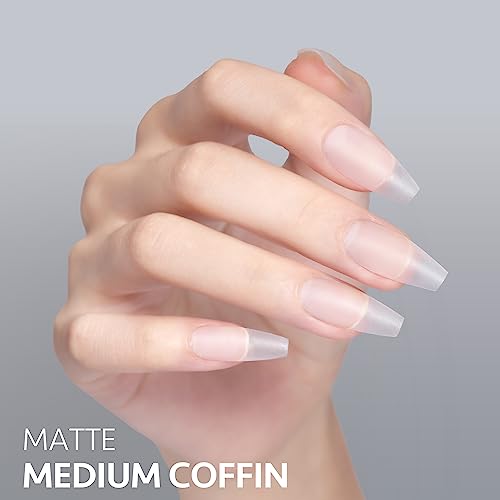 GAOY Medium Coffin Fake Nail Tips, 360Pcs Matte Soft Gel X Nail Tips, 14 Sizes Full Cover Acrylic False Press on Nails Tips, Nail Extension Tips