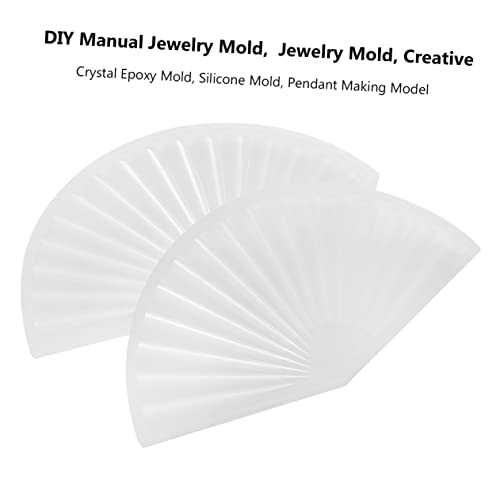 VILLFUL 2pcs Folding Fan Silicone Mold Molds for Resin Folding Fans Resin Silicone Molds Resin Tray Mold Jewelry Making Mold Epoxy Resin Casting DIY Handcraft Mould Folding Fan Mold White