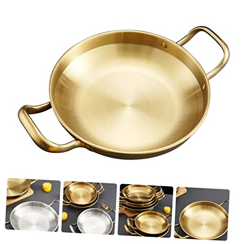 Cabilock Amphora Pan Instant Hot Pot Ramen Noodle Cooker Korean Hot Pot Instant Cooker Pasta Pots Stir Fry Pan Kitchen Ramen Pot Stainless Steel Pot Household Kitchenware Small Hot Pot Tool