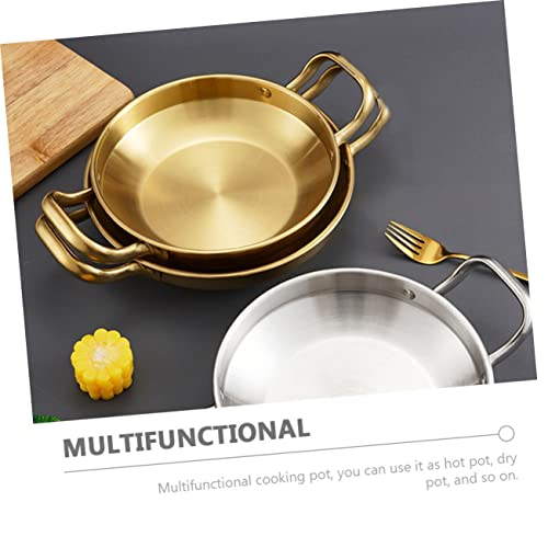 Cabilock Amphora Pan Instant Hot Pot Ramen Noodle Cooker Korean Hot Pot Instant Cooker Pasta Pots Stir Fry Pan Kitchen Ramen Pot Stainless Steel Pot Household Kitchenware Small Hot Pot Tool