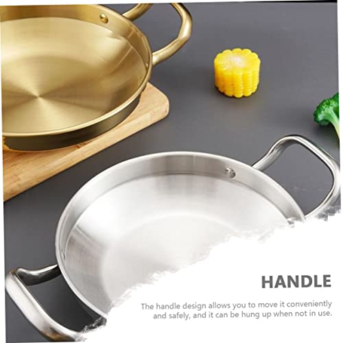 Cabilock Amphora Pan Instant Hot Pot Ramen Noodle Cooker Korean Hot Pot Instant Cooker Pasta Pots Stir Fry Pan Kitchen Ramen Pot Stainless Steel Pot Household Kitchenware Small Hot Pot Tool