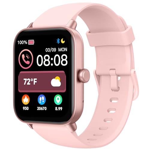 TOOBUR Smart Watch for Women Alexa Built-in, 1.8" Compatible Android iPhone, Answer&Make Call/Heart Rate/Step Counter/Sleep Tracker/100 Sports, Fitness Tracker Watch IP68 Waterproof Swimming