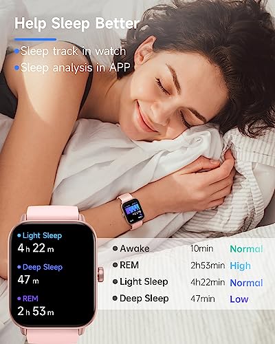 TOOBUR Smart Watch for Women Alexa Built-in, 1.8" Compatible Android iPhone, Answer&Make Call/Heart Rate/Step Counter/Sleep Tracker/100 Sports, Fitness Tracker Watch IP68 Waterproof Swimming