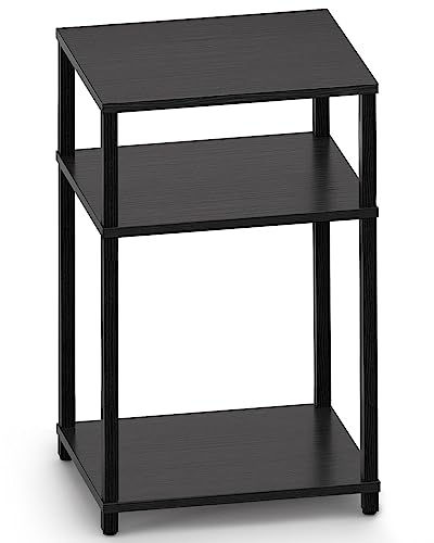 WOODYNLUX Nightstand Side Table, End Table with Shelves, Tall Bedside Table, Night Stand Accent Table for Living Room, Bedroom, Black.