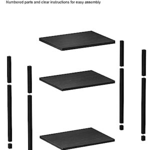 WOODYNLUX Nightstand Side Table, End Table with Shelves, Tall Bedside Table, Night Stand Accent Table for Living Room, Bedroom, Black.