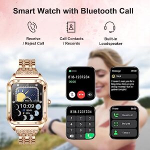 HMZSWDP Smart Watch for Women, 1.59'' Touch Screen Smartwatch, Answer/Make Call, Blood Pressure SpO2 Heart Rate/Sleep Monitor, Fitness Tracker Pedometer 21 Sport Modes for iOS & Android Phones