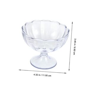 RORPOIR 2pcs Dessert Goblet Plastic Trifle Bowl Glass Trifle Bowl Clear Plastic Dessert Cups Sundae Bowls Tulip Dessert Cups Parfait Cups Footed Bowl Drinks Server Footed Food Bowls Glass