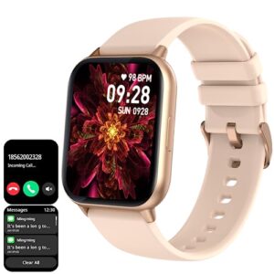 smart watch (answer/make call), 1.9" smartwatch fitness tracker for android and ios phones with heart rate sleep tracking, multi sport modes, blood oxygen, ai voice,waterproof watch for women men