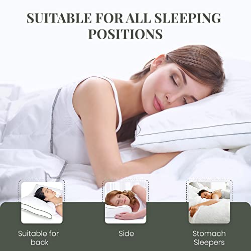 Cooling Pillow For Sleeping, Bed Pillows Standard Size Set of 2 for Sleeping, Pillow for Back, Stomach Sleeper Pillow, Pillows for Queen Bed, Back Pillow, Side Sleeper Pillow, Soft Pillow