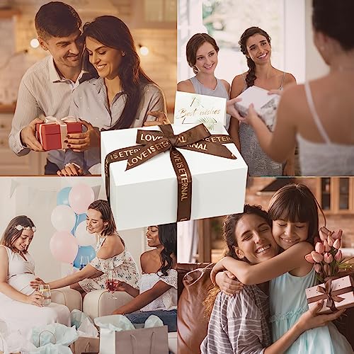 UnicoPak 24 Pcs Gift Boxes 9x6x4 Inches, White Gift Boxes with Lids for Presents, Gift Box for Birthday Wedding Bridesmaid Proposal Celebration Holidays Christmas