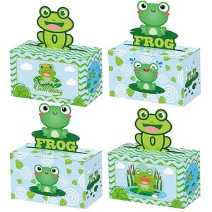 ahionb frog party favor treat boxes, 12 pcs cute frog party favors gift boxes, frog paper gift boxes, for frog theme birthday baby shower party supplies decoration