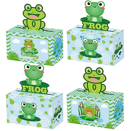 AHIONB Frog Party Favor Treat Boxes, 12 Pcs Cute Frog Party Favors Gift Boxes, Frog Paper Gift Boxes, for Frog Theme Birthday Baby Shower Party Supplies Decoration