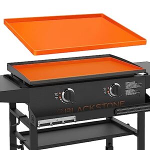 wohbay griddle mat for blackstone, 28" food-grade silicone mat for griddle surface, blackstone griddle accessories, griddle outdoor protector - orange