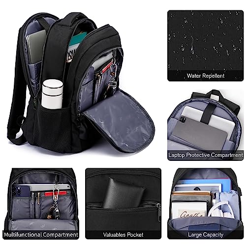 Laptop Backpack Travel, School Backpack with Usb Charging Port for Men Womens Anti Theft Water Resistant College School Bookbag Business Computer Backpack Fits 17.3 Inch Notebook Over 3 Years Old