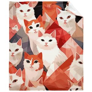 funny cats blanket special blanket gift for woman man boys girls, soft flannel all season home room bed couch sofa living dorm x-small 40 x 30 inch for toddlers/pets.