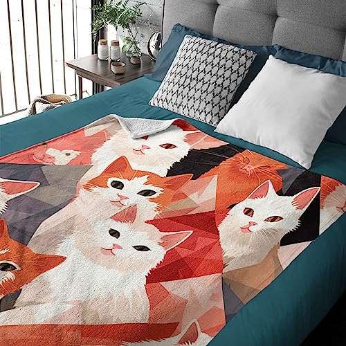 Funny Cats Blanket Special Blanket Gift for Woman Man Boys Girls, Soft Flannel All Season Home Room Bed Couch Sofa Living Dorm X-Small 40 x 30 Inch for Toddlers/Pets.