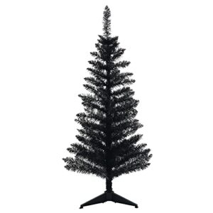 artificial christmas tree，halloween decoration tree xmas pine tree with pvc leg stand base holiday decoration for indoor and outdoor(4ft black
