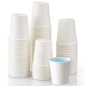 aozita 70 pack 3 oz paper cups, white mouthwash cups, disposable bathroom cups, espresso cups, paper cups for party, picnic, bbq, travel, and event