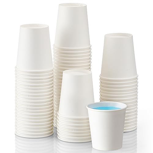 AOZITA 70 Pack 3 oz Paper Cups, White Mouthwash Cups, Disposable Bathroom Cups, Espresso Cups, Paper Cups for Party, Picnic, BBQ, Travel, and Event