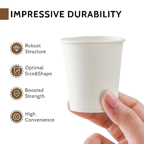 AOZITA 70 Pack 3 oz Paper Cups, White Mouthwash Cups, Disposable Bathroom Cups, Espresso Cups, Paper Cups for Party, Picnic, BBQ, Travel, and Event