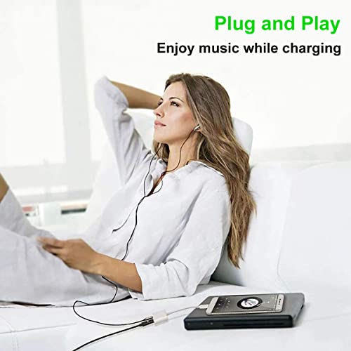 USB C to 3.5mm Headphone and Charge Adapter 3-in-1 Type C to Dual Audio Jack Splitter with Fast Charging Compatible with iPad Pro Samsung Galaxy S23 Ultra S22 S21 S20 S20+ Note 20 Pixel 7