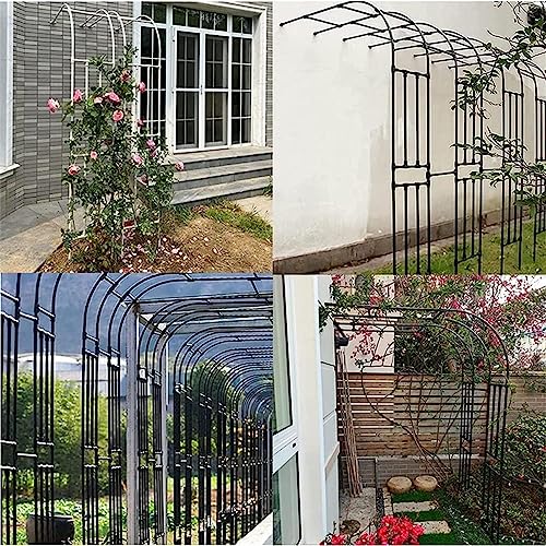 Rose Arch Half Arch,Weatherproof Garden Arch Arbors Garden Gazebo,Pergola Climbing Aid Trellis Archway for Climbing Plants,Half Rose Arch for Indoor/Outdoor/Garden Lawn/Wedding,Black,240 * 240cm