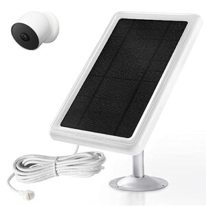 camera solar panel charger only compatible with google nest cam outdoor or indoor, battery - 2nd generation, 6v4.5w fast charging, 13ft charging cable