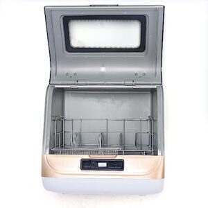 portable countertop dishwasher, 3 washing programs display automatic dishwashing with 9l tank, 4 programs,steam& air(brown)