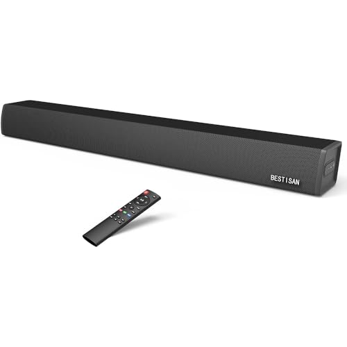 BESTISAN Sound bar, Wired and Wireless Soundbar for TV, Home Theater Surround Sound System Sound Bars for TV with HDMI-ARC, Optical/Coaxial/RCA Connection (Black)