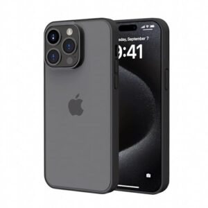 yitettti hard case for iphone 14 pro max[0.2-inch lens protective][6.6ft military grade protective] translucent matte slim shockproof case for iphone 14 pro max phone cases cover,black