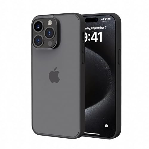 YITETTTI Hard Case for iPhone 14 Pro Max[0.2-Inch Lens Protective][6.6FT Military Grade Protective] Translucent Matte Slim Shockproof Case for iPhone 14 pro max Phone Cases Cover,Black