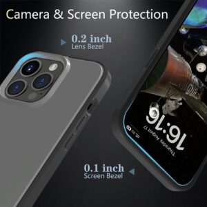 YITETTTI Hard Case for iPhone 14 Pro Max[0.2-Inch Lens Protective][6.6FT Military Grade Protective] Translucent Matte Slim Shockproof Case for iPhone 14 pro max Phone Cases Cover,Black