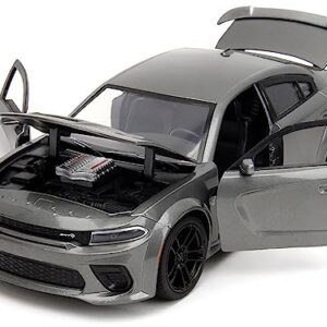 2021 Charger SRT Hellcat Gray Metallic Fast X (2023) Movie 1/24 Diecast Model Car by Jada 34472