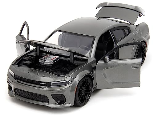 2021 Charger SRT Hellcat Gray Metallic Fast X (2023) Movie 1/24 Diecast Model Car by Jada 34472