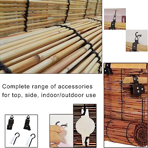 Cordless Bamboo Shades, Bamboo Blinds for Outdoor Patio, Outdoor Bamboo Shades for Porch, Light Filtering Roller Sun Shade, Suitable for Decks, Porches, Backyards.