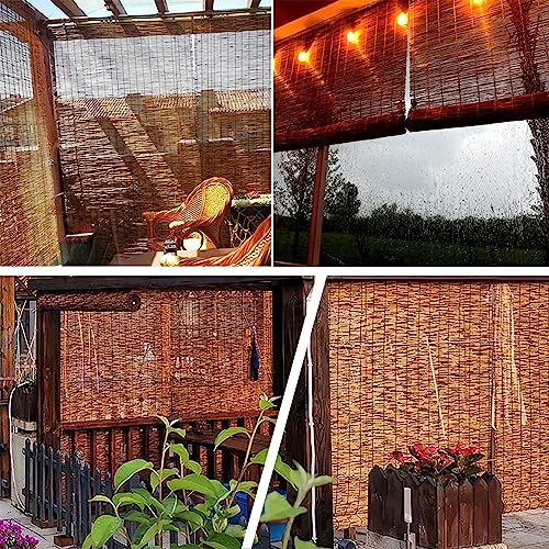 Cordless Bamboo Shades, Bamboo Blinds for Outdoor Patio, Outdoor Bamboo Shades for Porch, Light Filtering Roller Sun Shade, Suitable for Decks, Porches, Backyards.